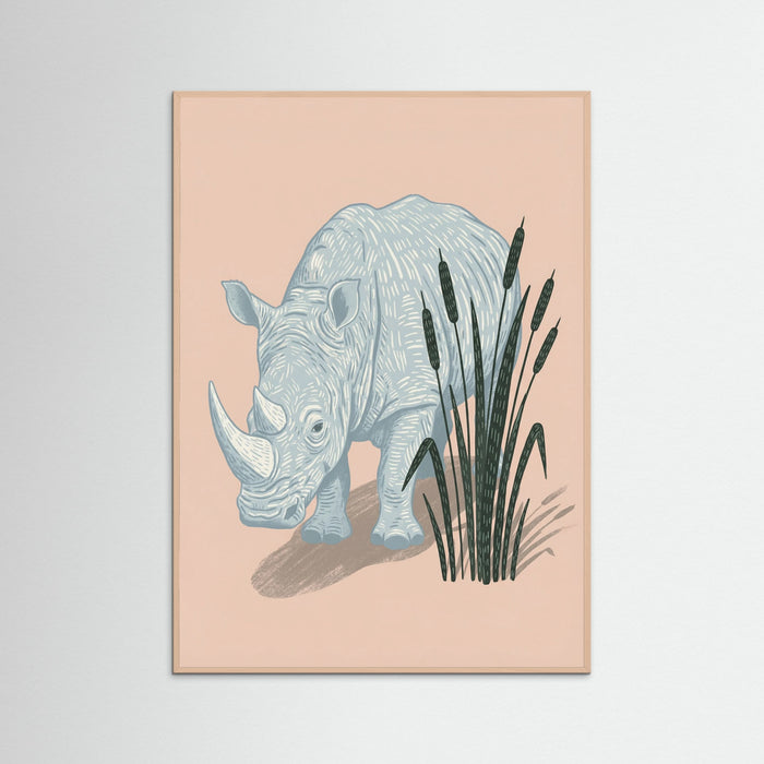 Rose Wood Patterned Hippo Stillness