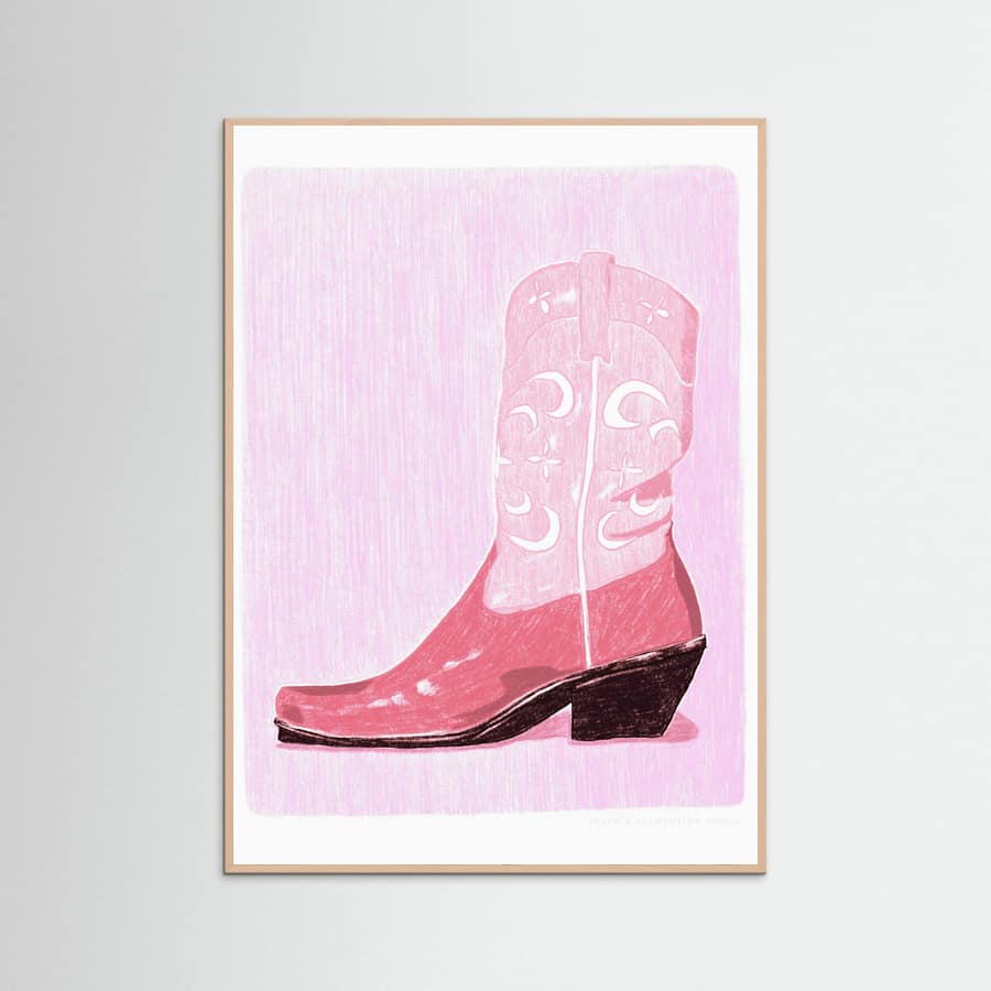 Rose Wood P&c Cowgirlboot Poster