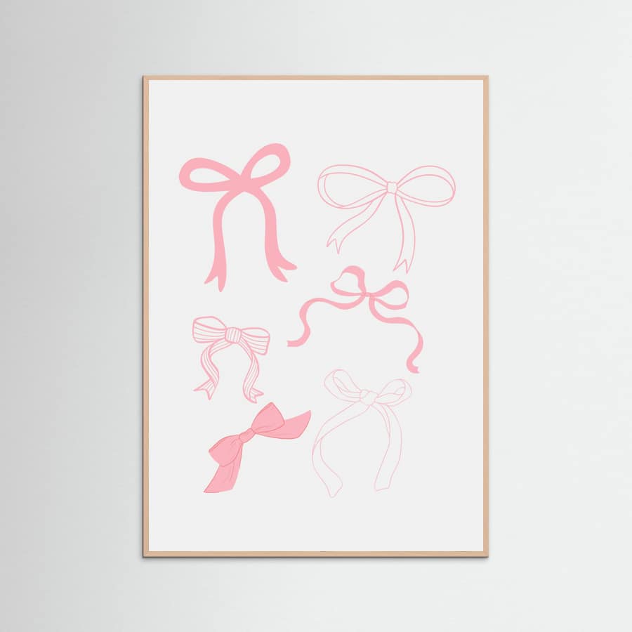 Pink Bows Poster – plakat og kunsttryk