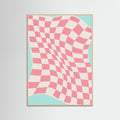 Rose Wood Pink Checker Cloth Poster
