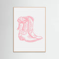 Pink Cowgirl Boots with Bow Poster – plakat og kunsttryk