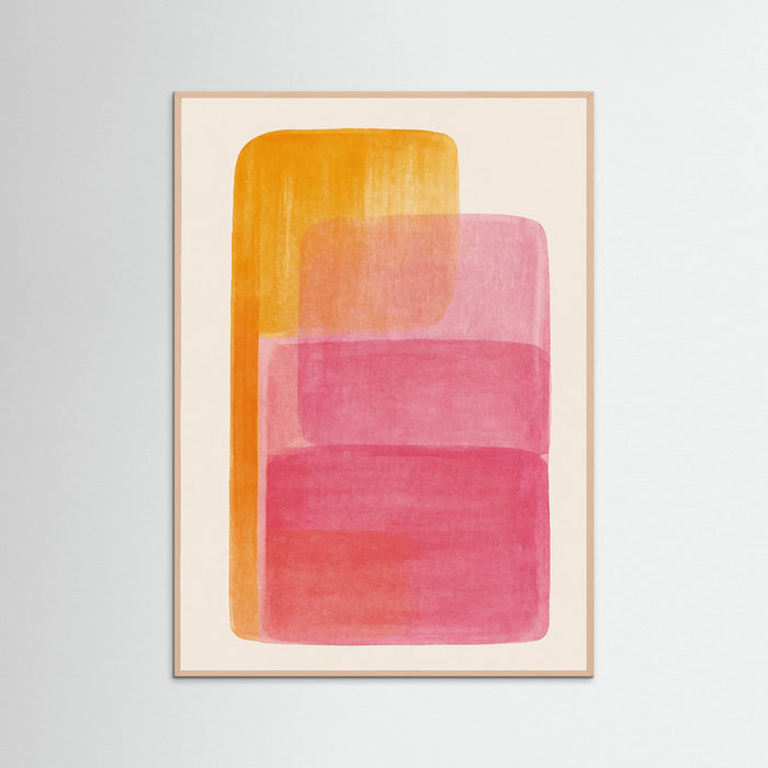 Rose Wood Pink Orange Squares