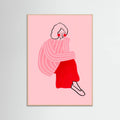 Pink and Red Line Lady Poster – plakat og kunsttryk