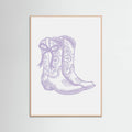 Purple Cowgirl Boots with Bow Poster – plakat og kunsttryk