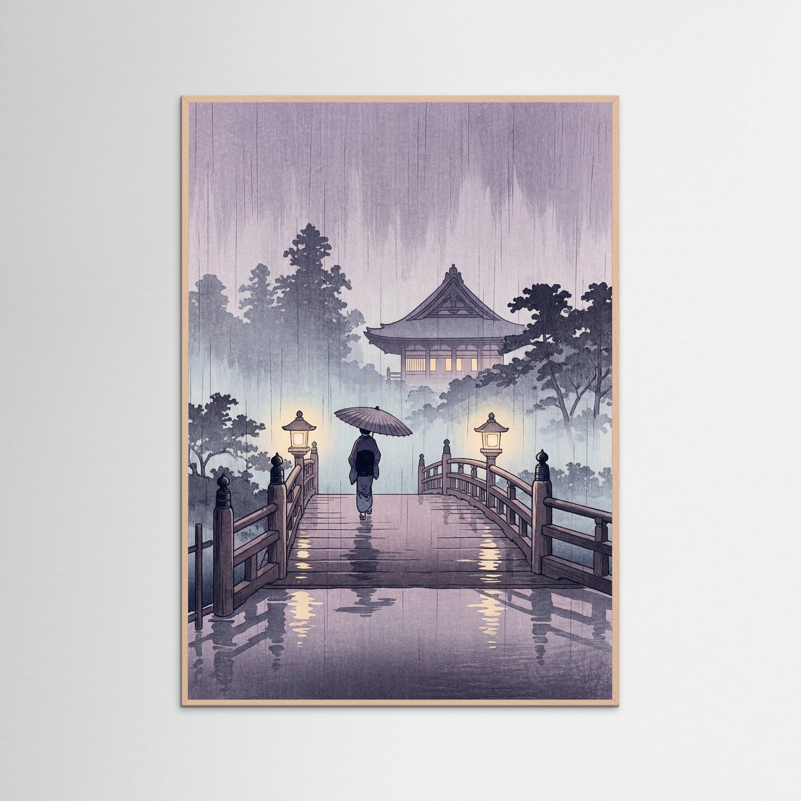 Rose Wood Rainy Night Bridge