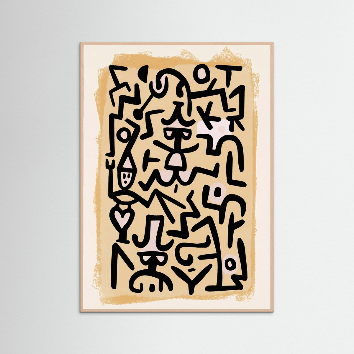 Rose Wood Rhythmic Abstract Figures