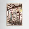 Rose Wood Route 66 Gas Station Poster