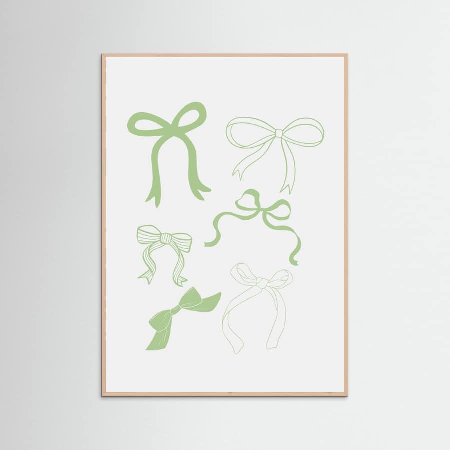 Plakat Sage Green Bows – plakat i druk artystyczny