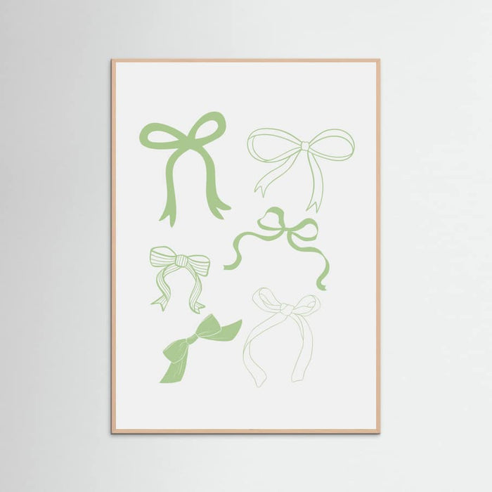 Plakat Sage Green Bows – plakat i druk artystyczny