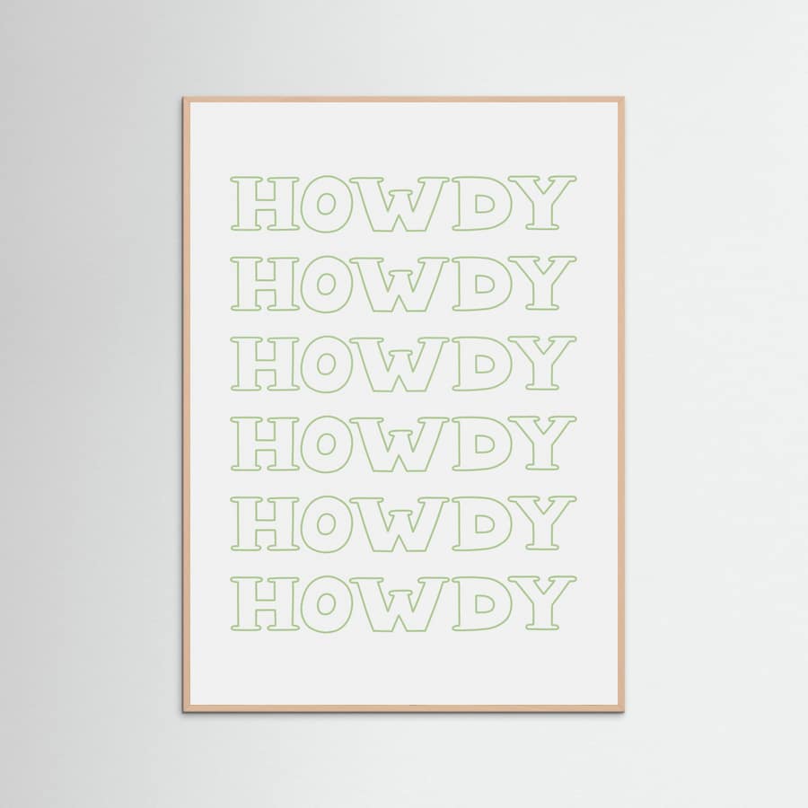 Plakat Sage Green Howdy – plakat i druk artystyczny
