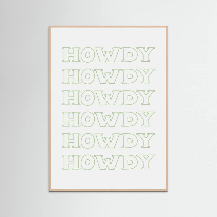 Plakat Sage Green Howdy – plakat i druk artystyczny