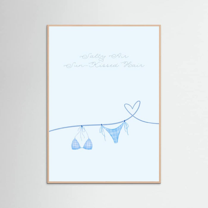 Salty Air Sun Kissed Hair Blue Bikini Poster – poster and art print