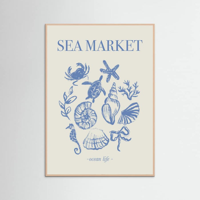 Sea Market Blue Artprint Poster – plakat og kunsttryk