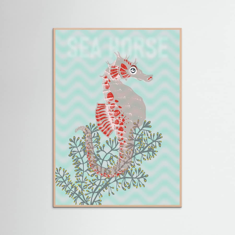 Sea life sea horse Neptune's joy Poster – poster and art print