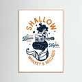 Rose Wood Shallow Whiskey & Records Dive Bar Music Mermaid Poster