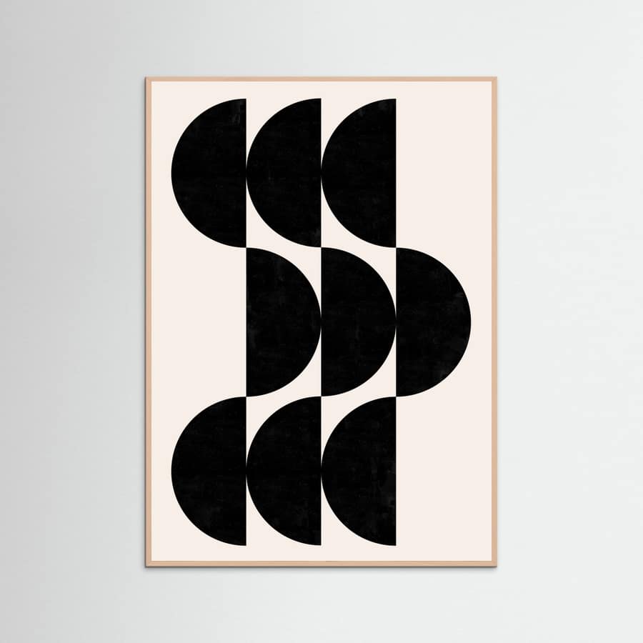 Rose Wood Shape By Cats and Dotz 30 X 42 Inches Textured Black Poster