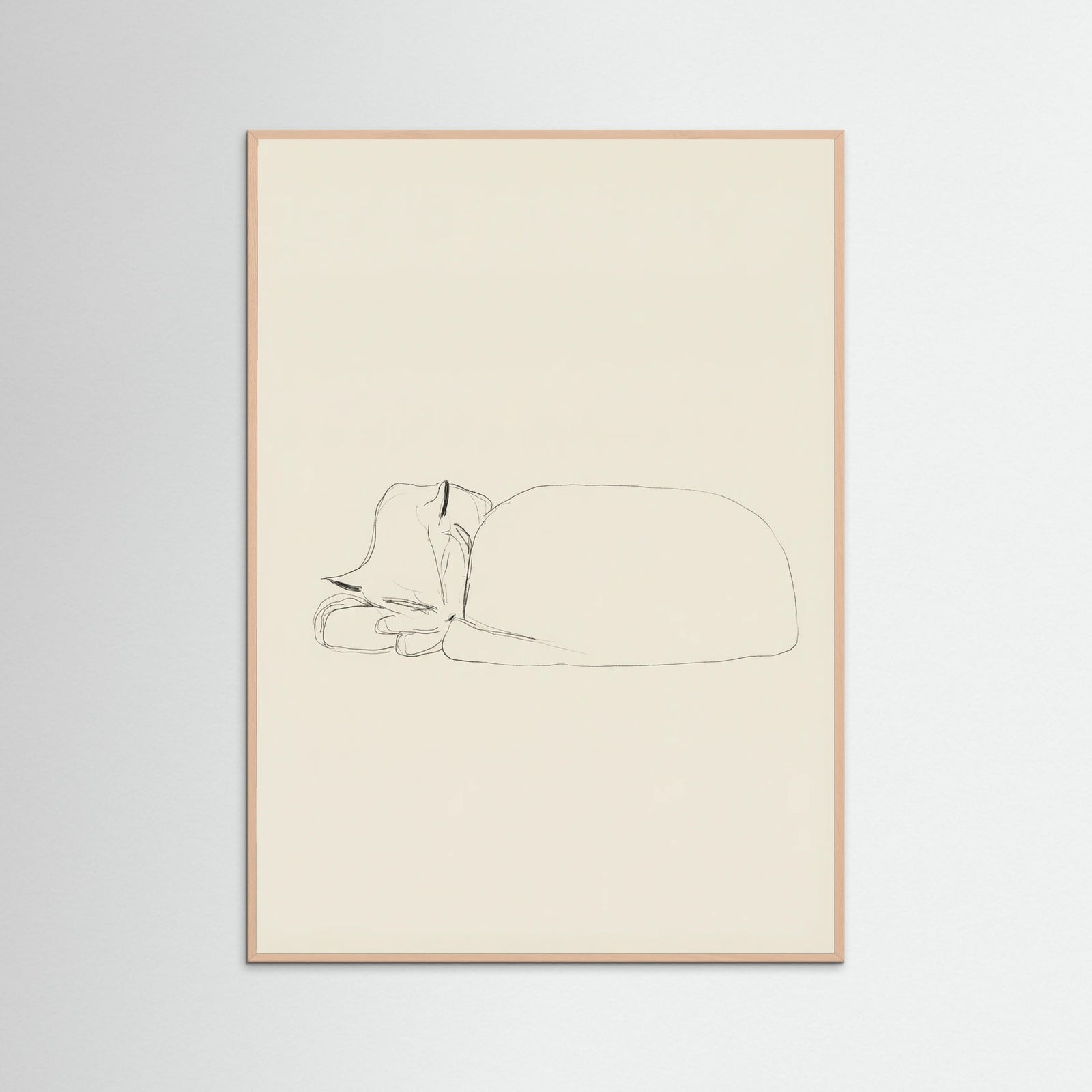 Rose Wood Slumbering Feline Grace