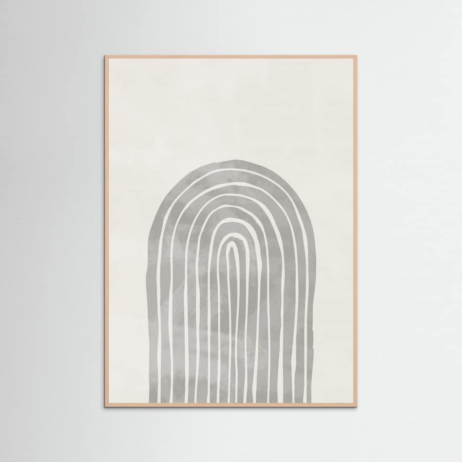 Soft Gray Rainbow Arch Poster – plakat og kunsttryk