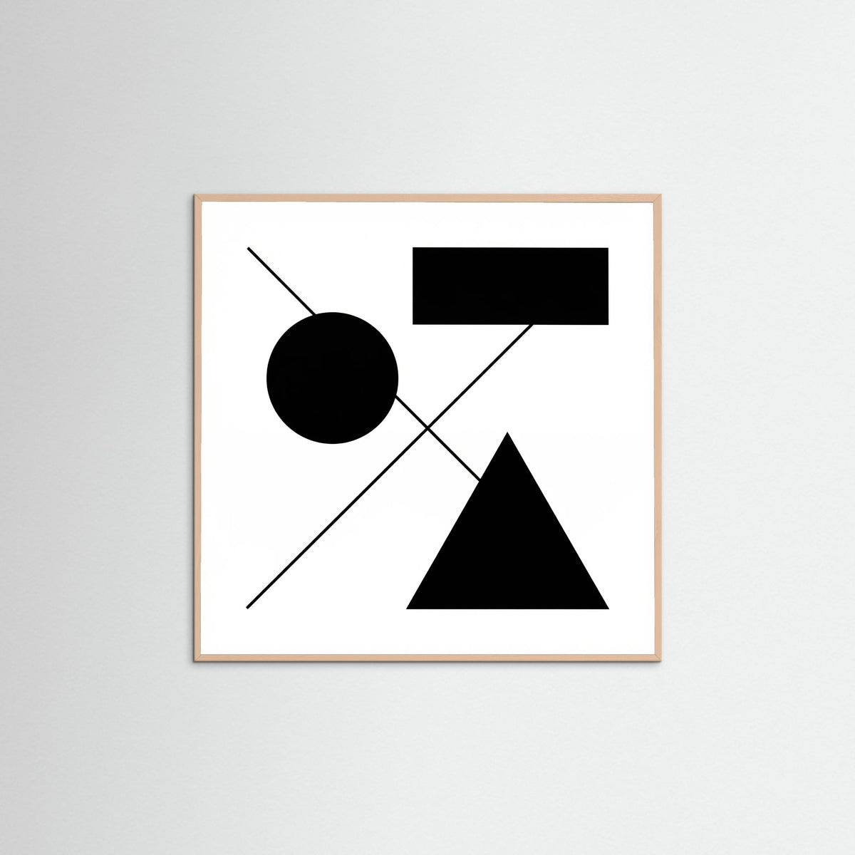 Rose Wood Square Art Print Beige