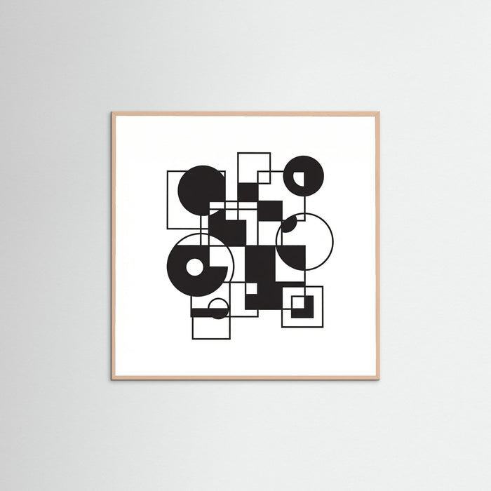 Rose Wood Square Art Print Beige