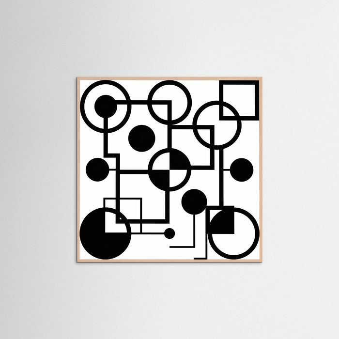 Rose Wood Square Art Print Beige