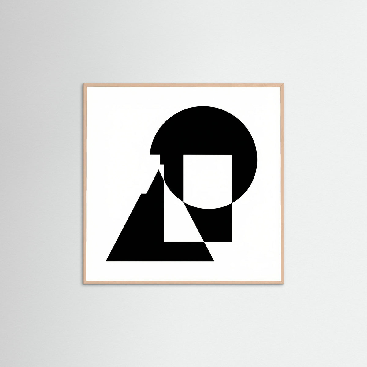 Rose Wood Square Art Print Beige