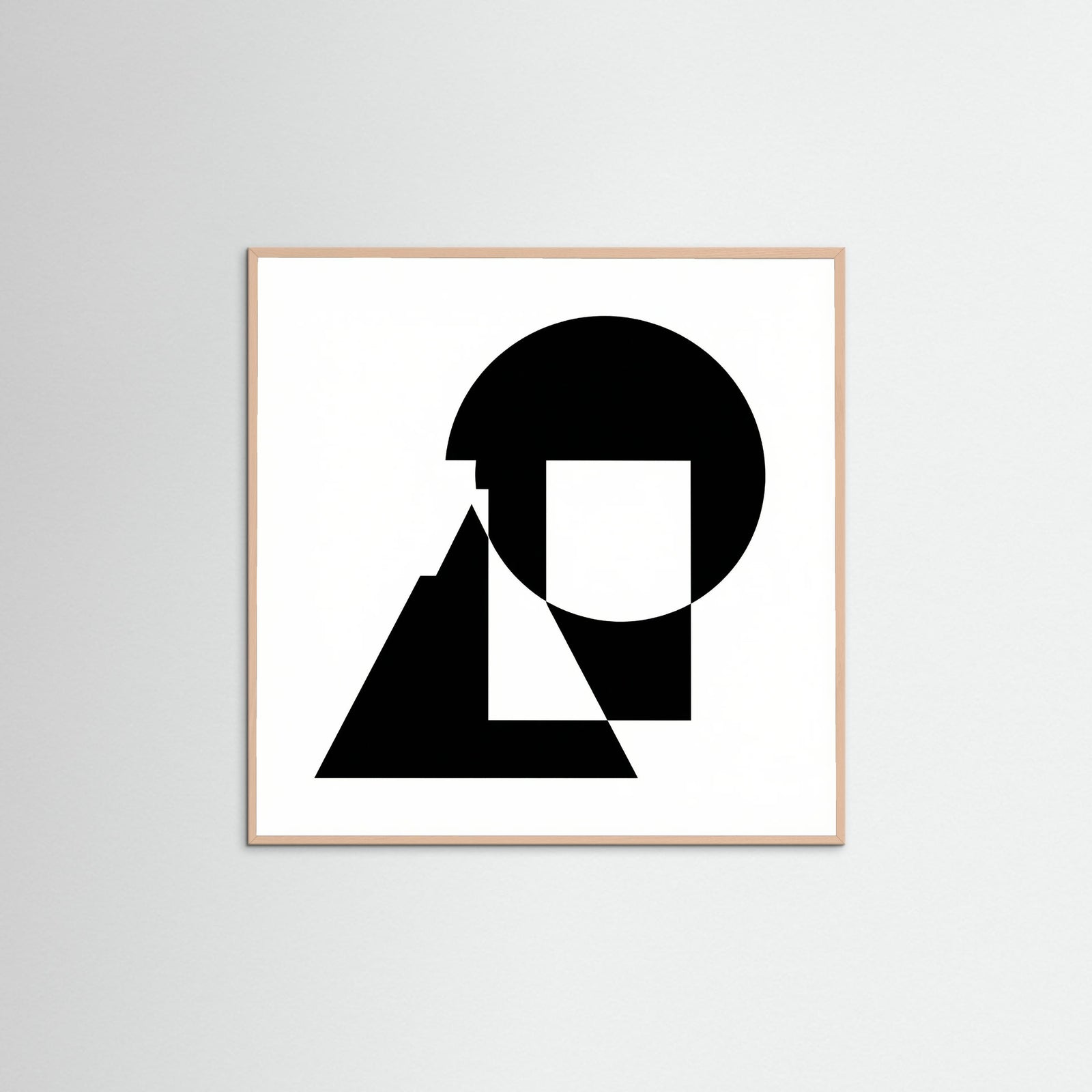 Rose Wood Square Art Print Beige