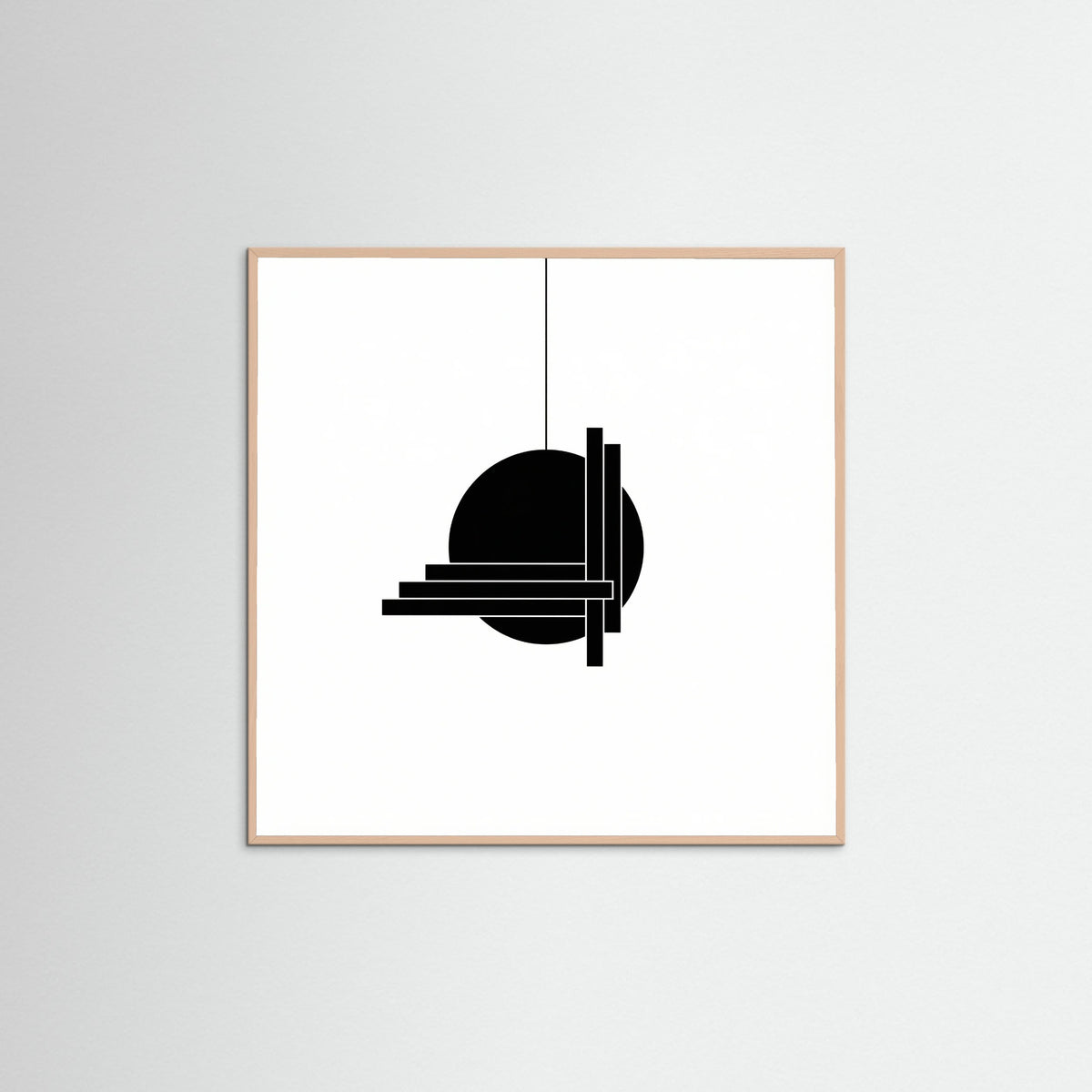 Rose Wood Square Art Print Beige