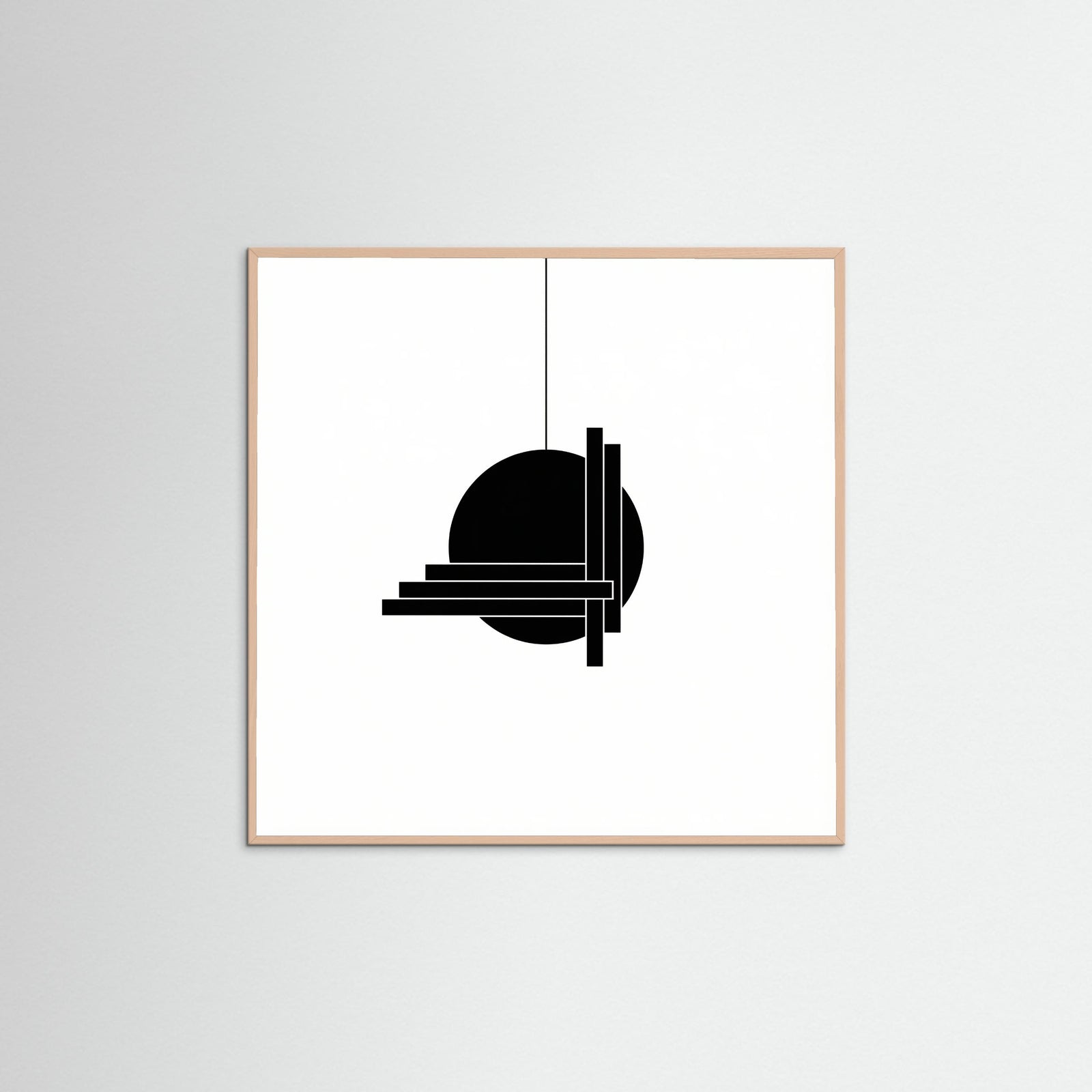 Rose Wood Square Art Print Beige