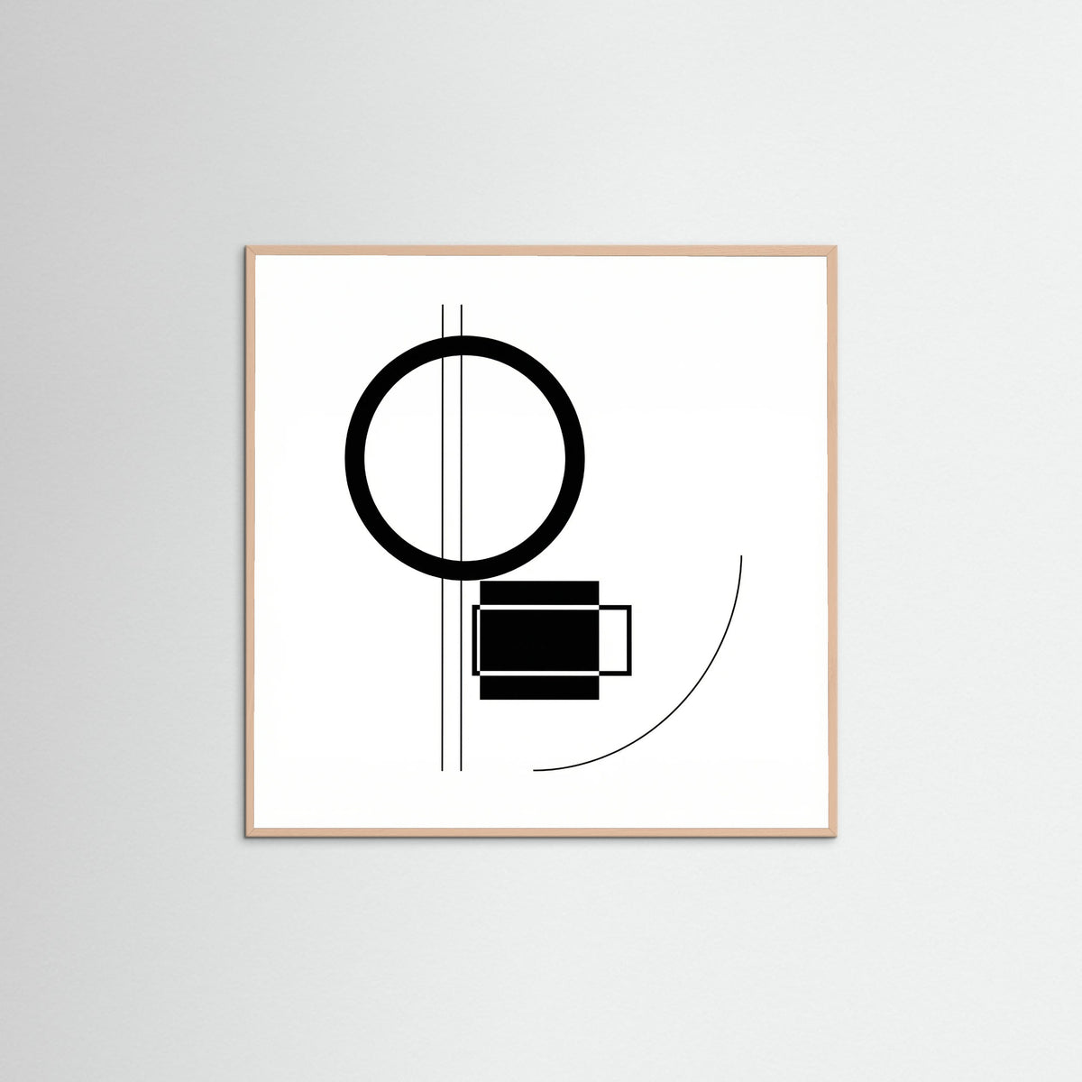 Rose Wood Square Art Print Beige