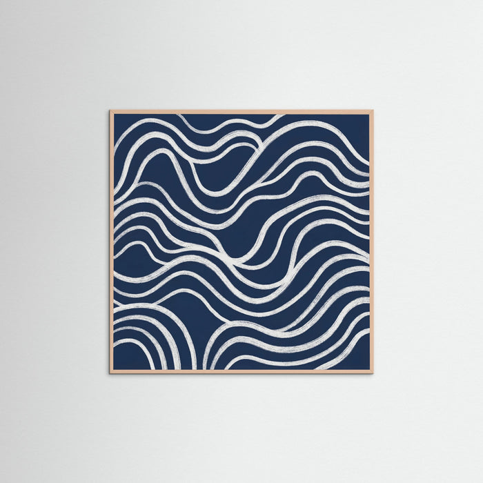 Rose Wood Square Blue Contours
