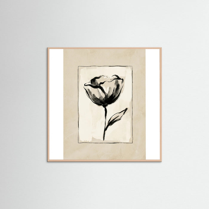 Rose Wood Square Botanical Sketch