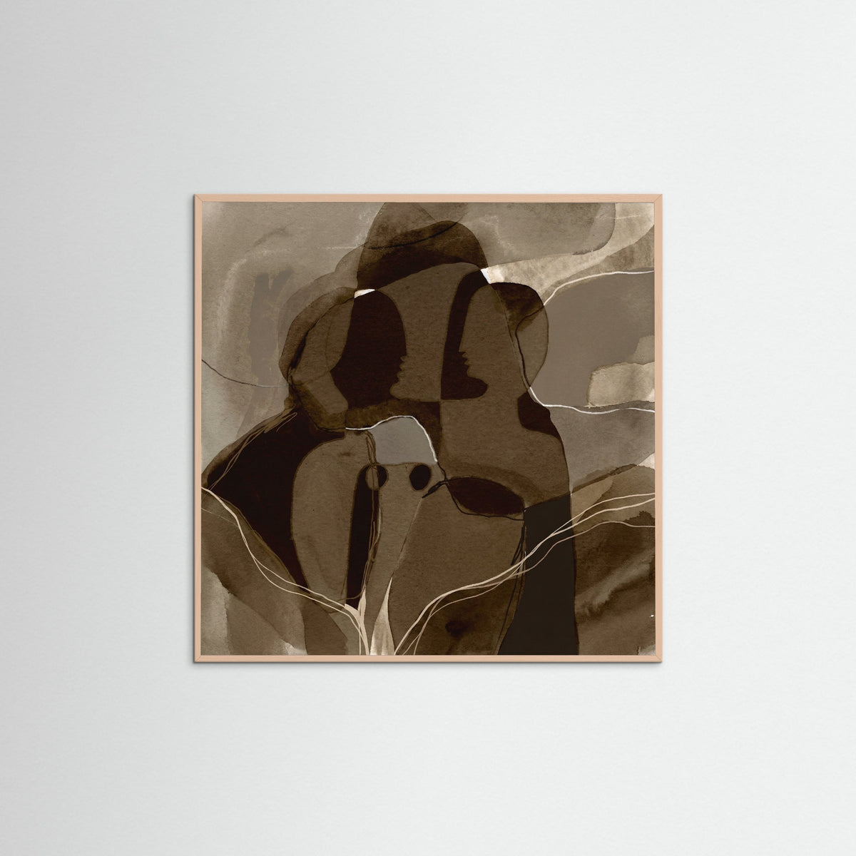 Rose Wood Square Earthen Silhouettes