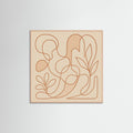 Rose Wood Square Entwined Faces