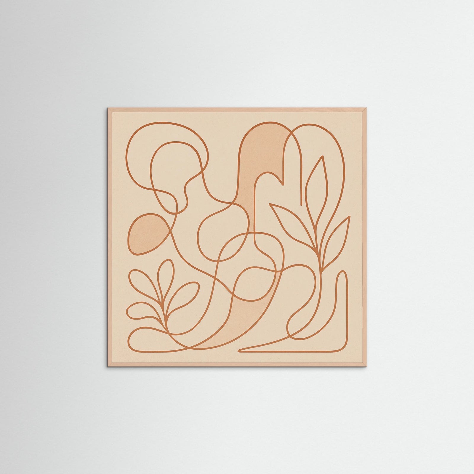 Rose Wood Square Entwined Faces