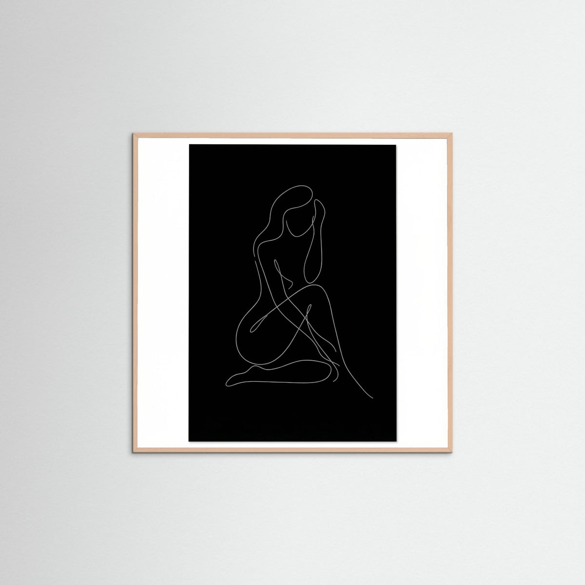 Rose Wood Square Fluid Contours Black