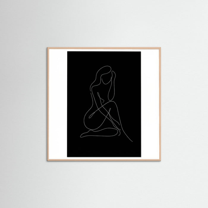 Rose Wood Square Fluid Contours Black