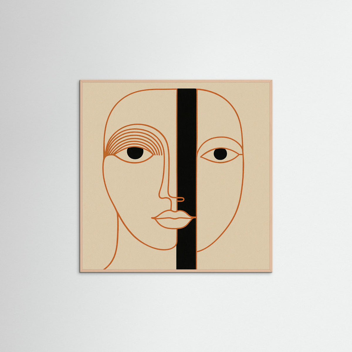 Rose Wood Square Geometric Face