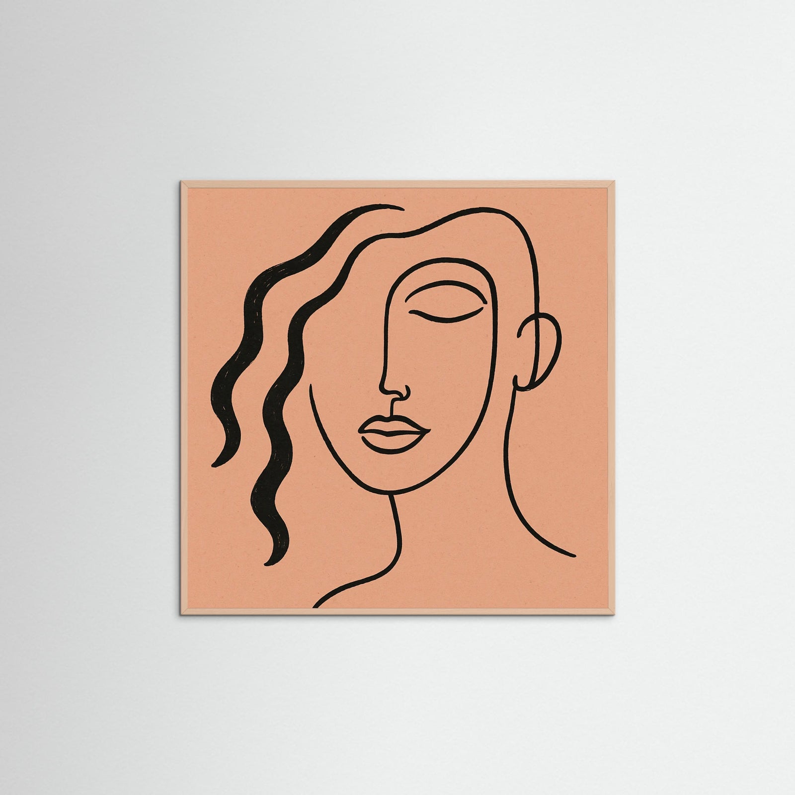 Rose Wood Square Minimalist Portrait