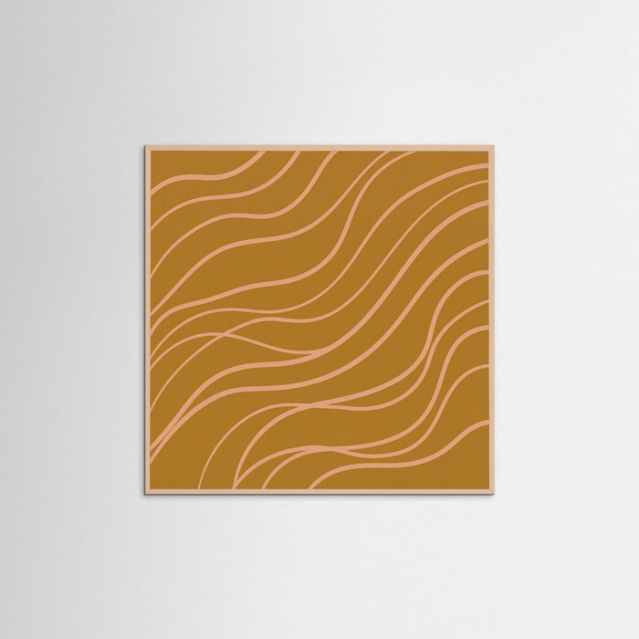 Rose Wood Square Ochre Line Flow