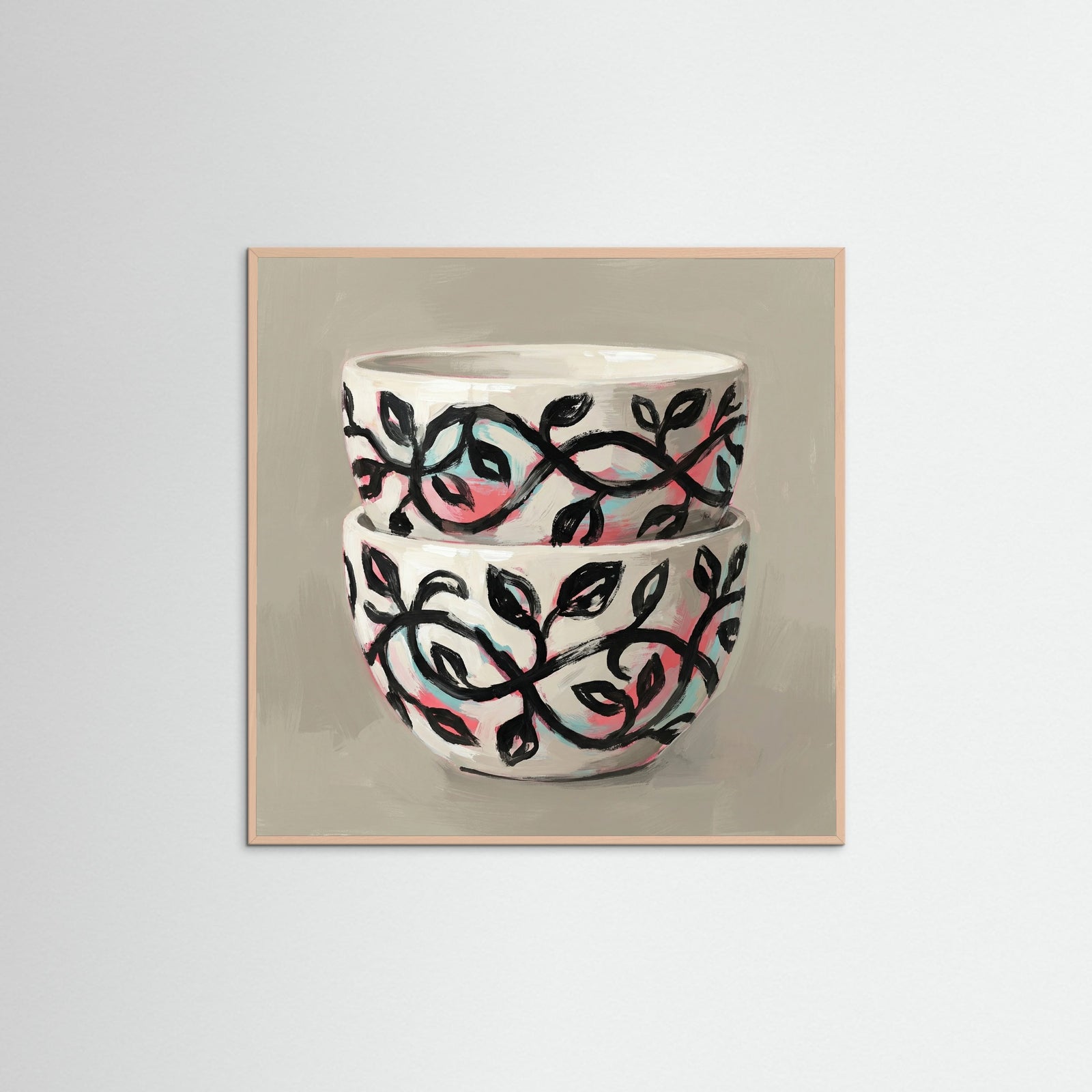 Rose Wood Square Patterned Vessel Bloom