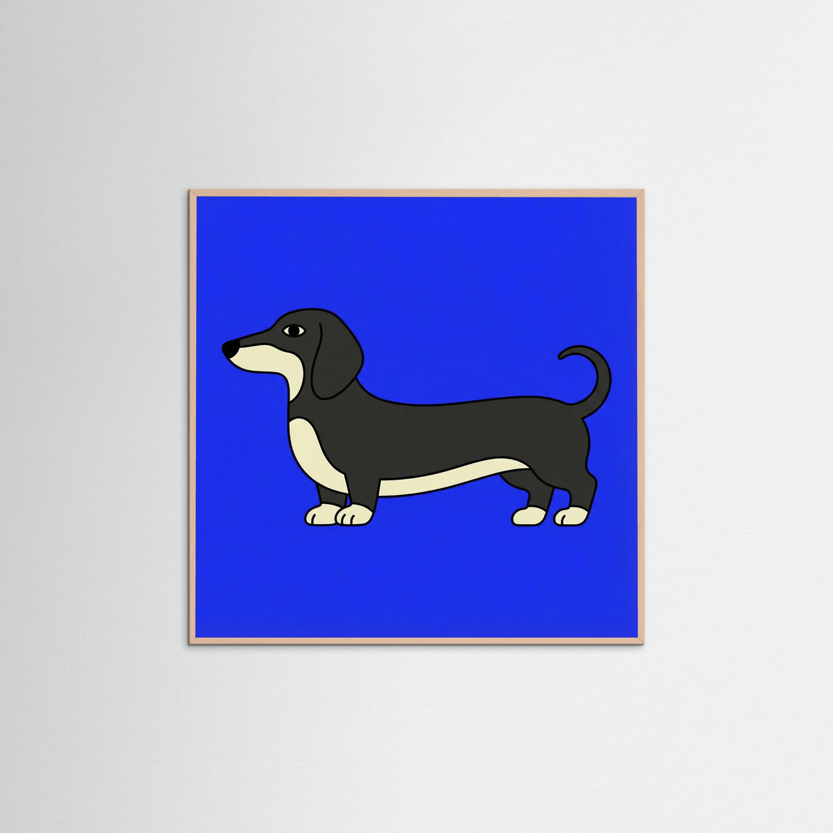 Rose Wood Square Strolling Tuxedo Cat