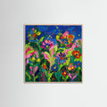 Rose Wood Square Vibrant Floral Portrait