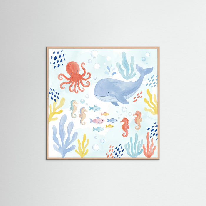 Rose Wood Square Whimsical Jungle Friends