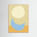 Rose Wood Stacked Ovals in Soft Yellow and Light Blue Poster
