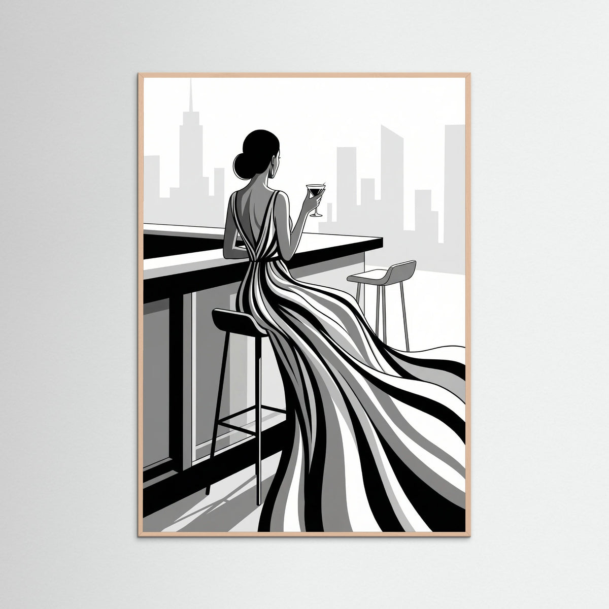 Rose Wood Striped Elegance