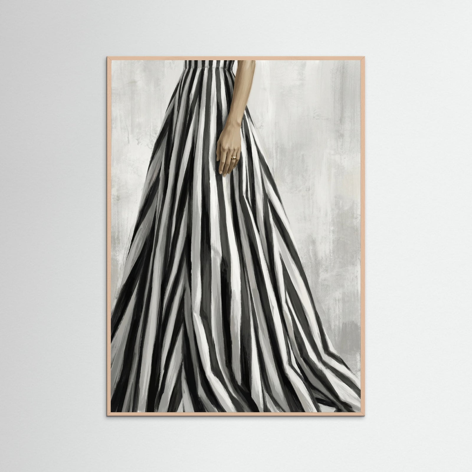 Rose Wood Striped Silhouette Black