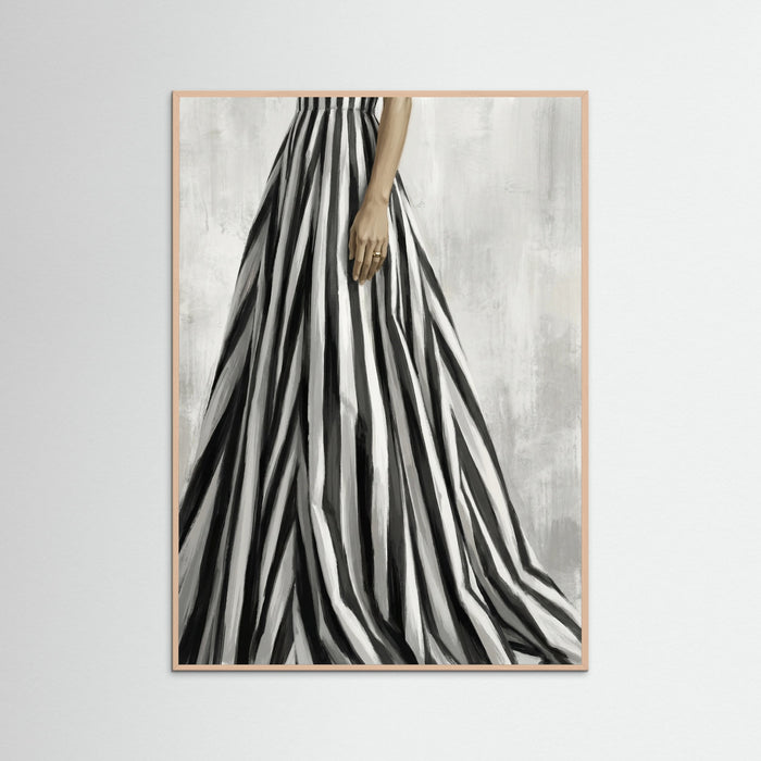 Rose Wood Striped Silhouette Black