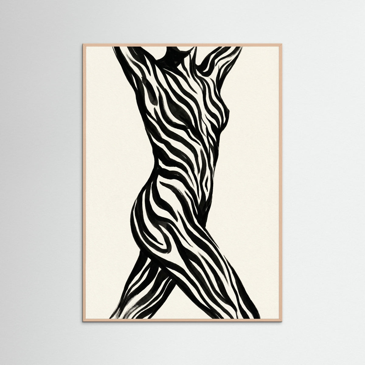 Rose Wood Striped Silhouette Black