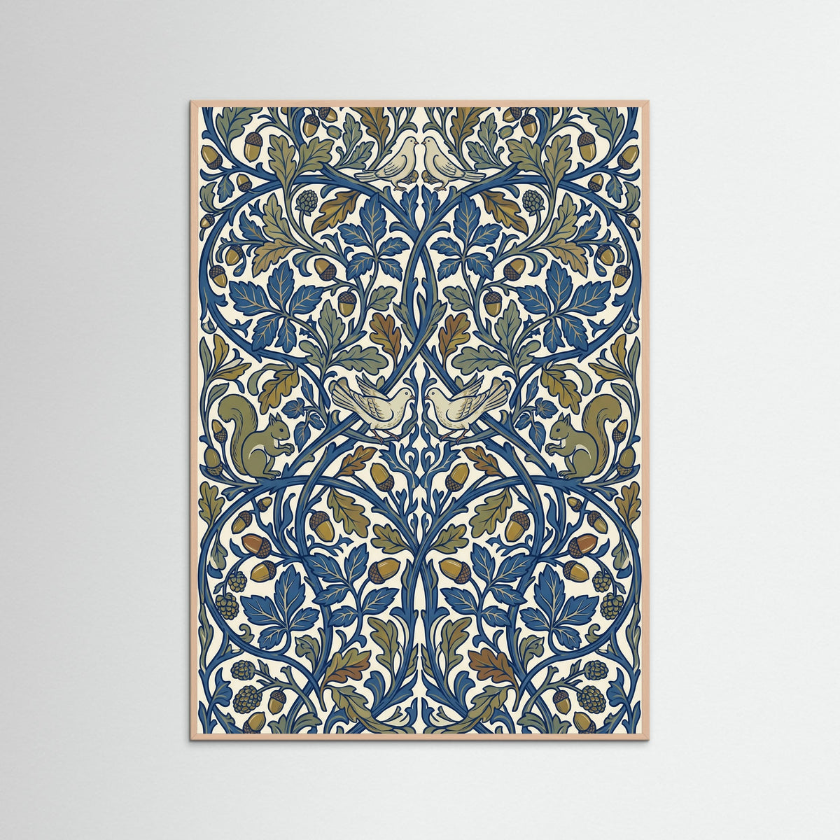 Rose Wood Stylized Floral Harmony